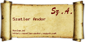 Szatler Andor névjegykártya