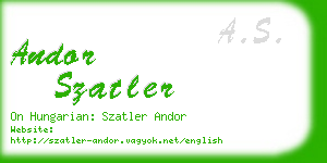 andor szatler business card